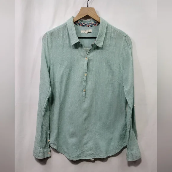 Isabella Sinclair Popover Shirt Womens M Green  Boho Retro 90s Y2K Casual Comfy - Picture 2 of 11